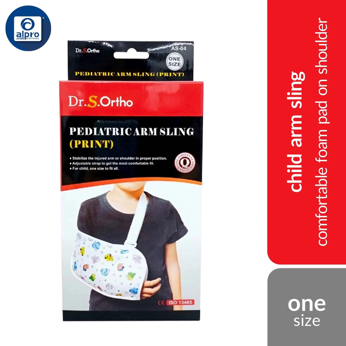 dr-s-ortho-child-arm-sling-as-04-one-size-comfortable-foam-pad-on-shoulder