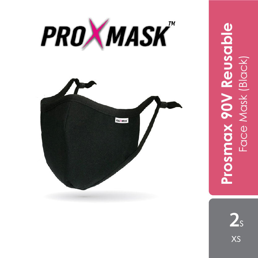 proxmask-90v-reusable-size-xs-5-layer-face-mask-2s-black