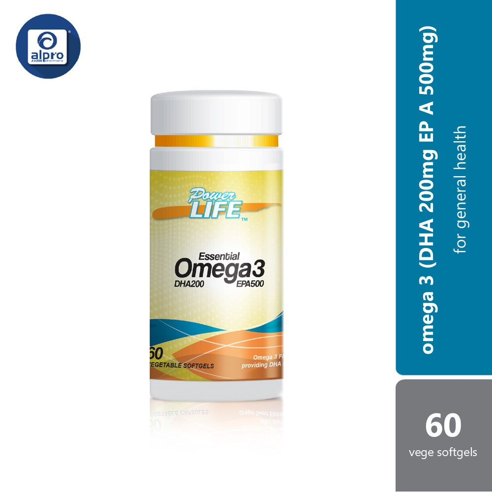 Powerlife Essential Omega 3 (DHA 200mg EPA 500mg) 60s Powerlife