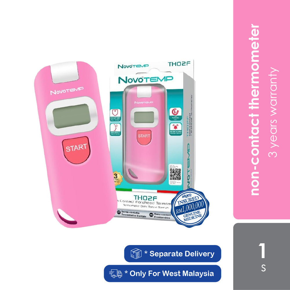 novotemp-non-contact-forehead-thermometer-th02f-pink-pocket-size-design