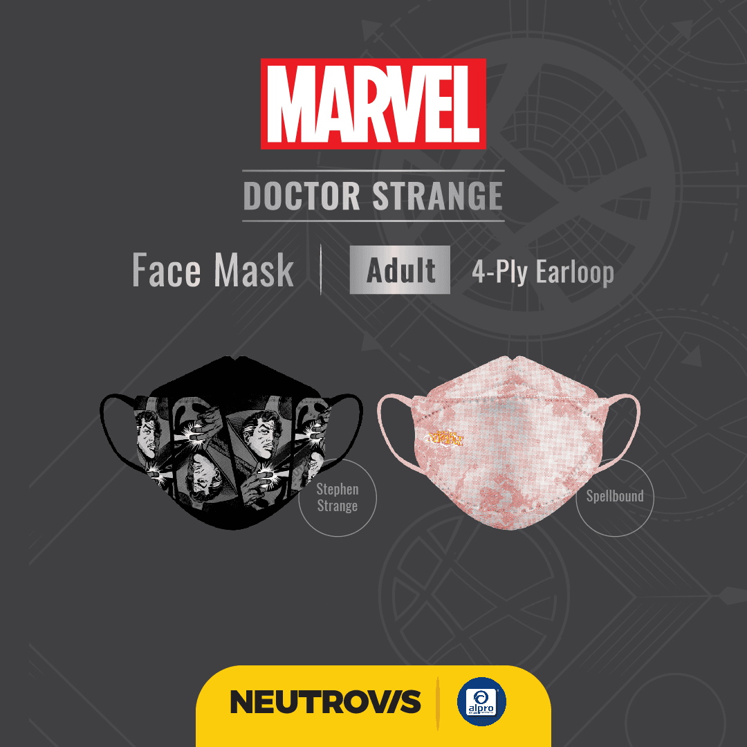 neutrovis-4-ply-face-mask-with-nose-pad-marvel-dr-strange-edition-20s-stephen-strange-spellboun-for-adults