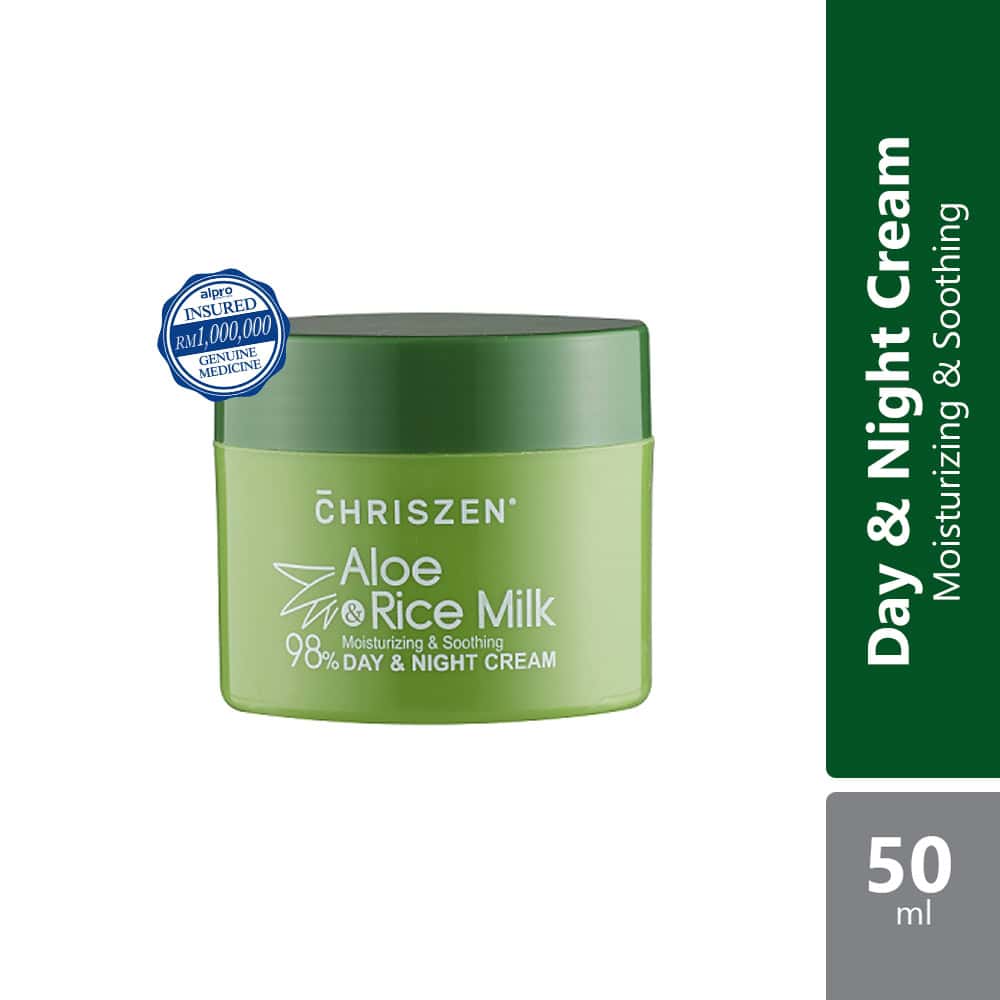 chriszen-98-aloe-vera-rice-milk-day-night-cream-50g-moisturizing-soothing