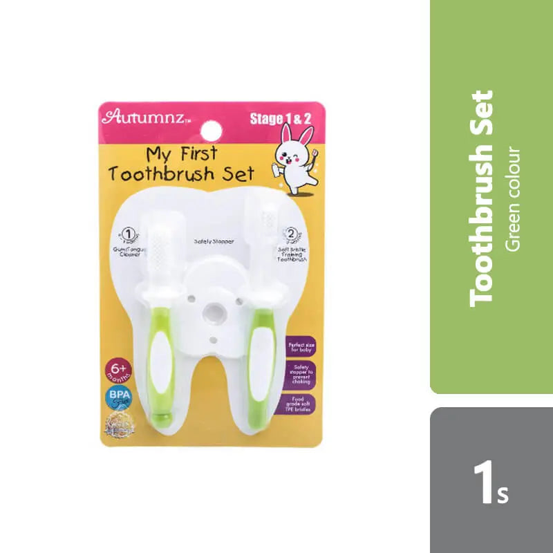 autumnz-my-first-toothbrush-set-green-lilac product image 1