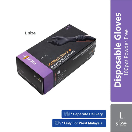 medical-grade-iconic-medicare-5-0g-nitrile-powder-free-examination-gloves-onyx-100s product image 1
