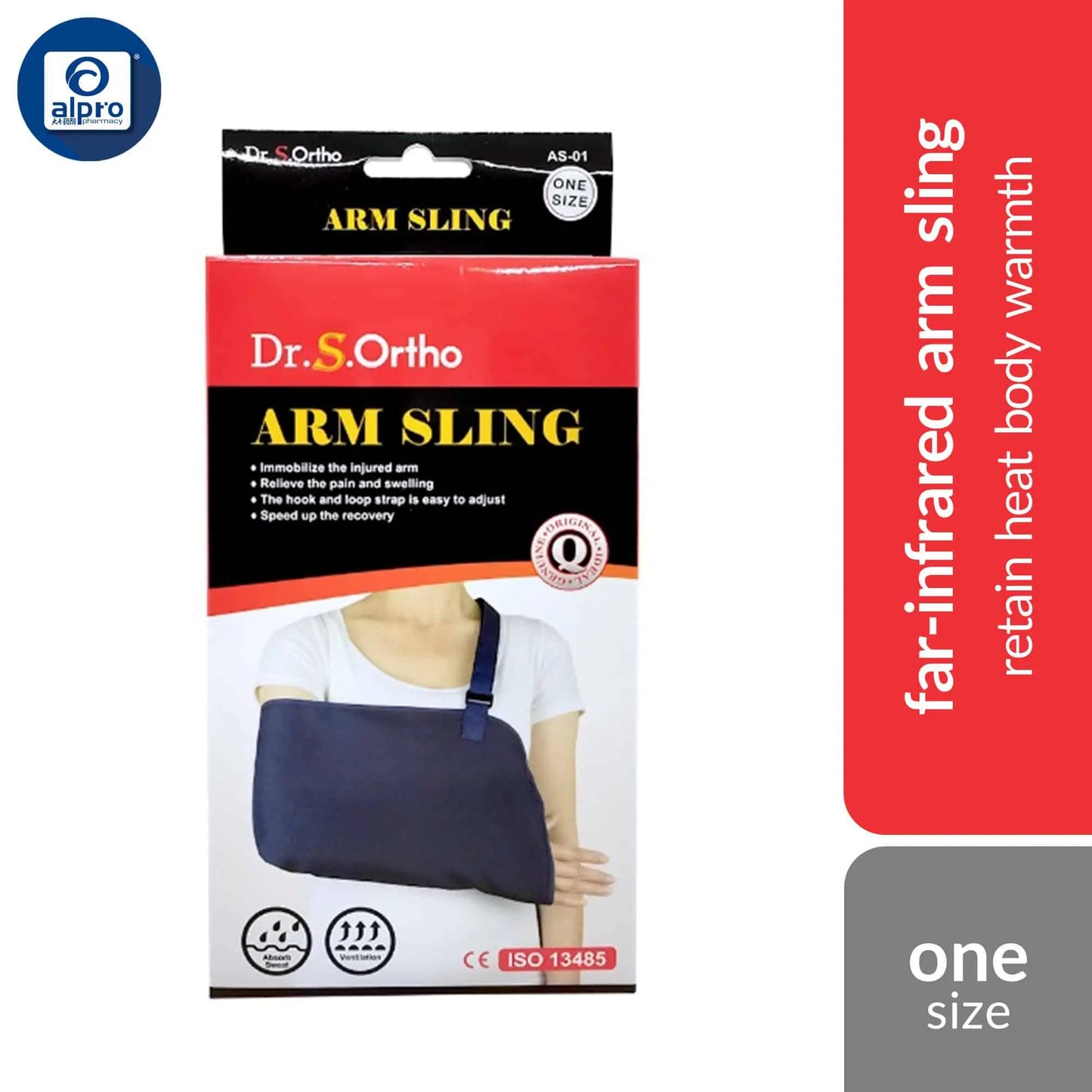 dr-s-ortho-far-infrared-arm-sling-as-01-one-size-retain-heat-body-warmth