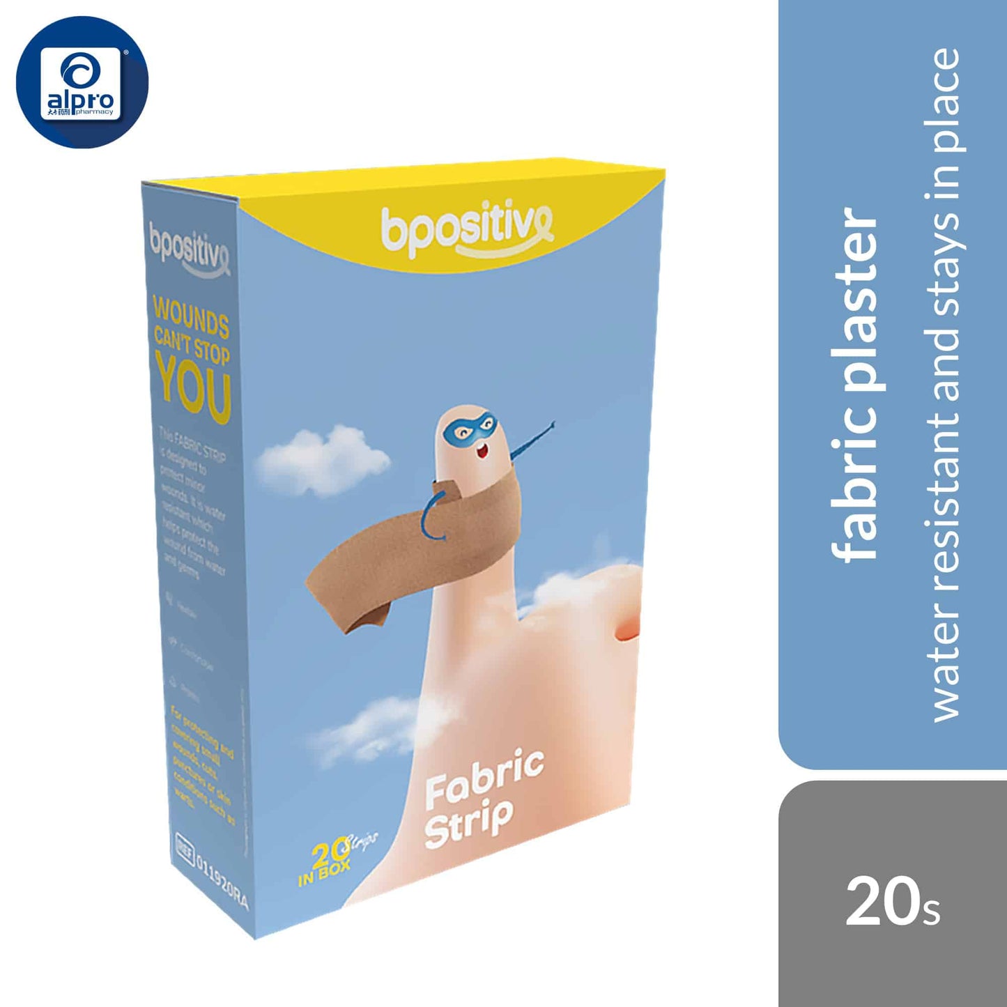 bpositive-adhesive-wound-dressing-fabric-strips-20s