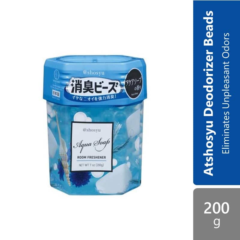 kokubo-atshosyu-deodorizer-beads-room-freshener-aqua-soap-200g