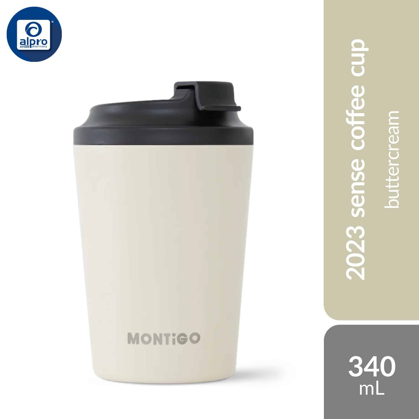 montigo-sense-coffee-cup-340ml-butter-cream-frozen-stone-grey-frozen-vacuum-insulation-to-retain-temperature product image 1