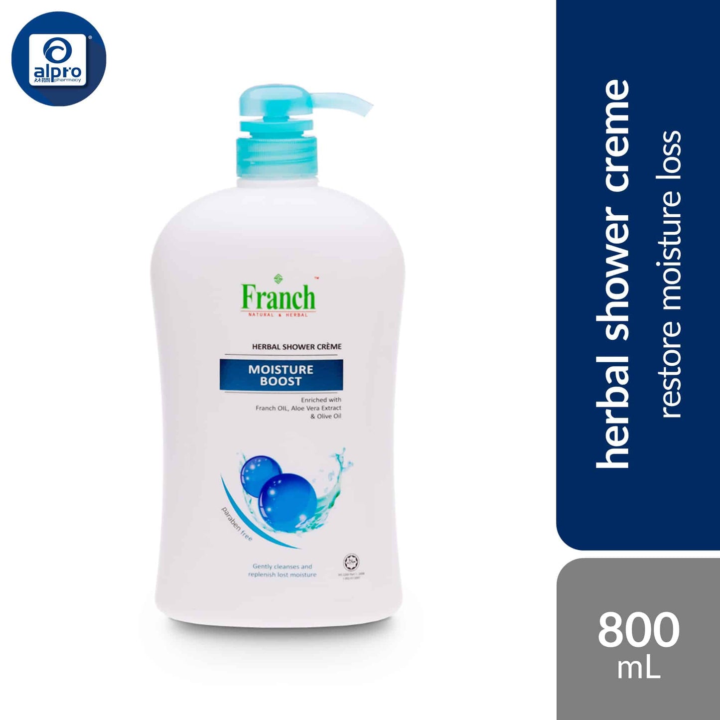 franch-herbal-shower-creme-assorted-800ml-restore-hair-moisture-loss product image 1