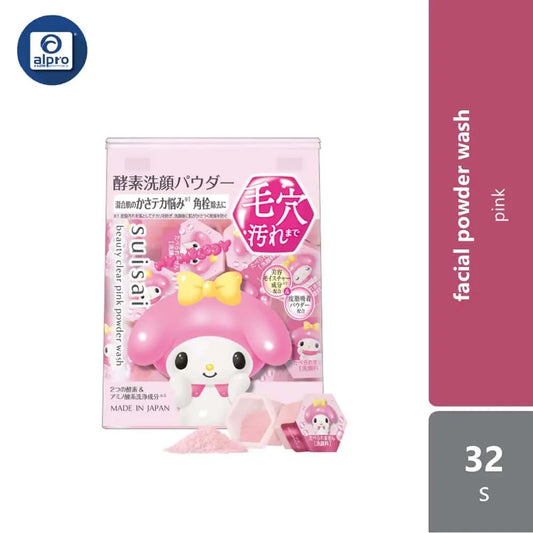 suisai-beauty-clear-pink-powder-wash-sanrio-le-32s-protect-and-moisture