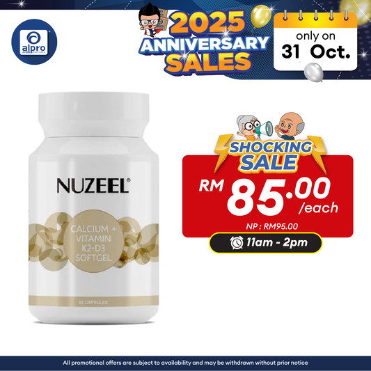 Nuzeel Liquid Calcium With D3 & K2 60s | Support Healthy Bones & Teeth Nuzeel