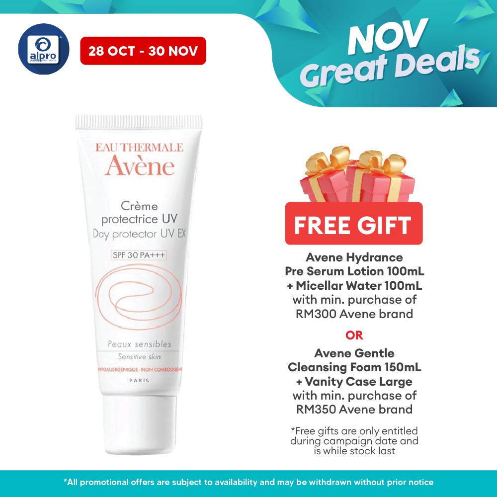 Avene Day Protector UV EX SPF30PA+++ 40ml | Naturally Soothing and Softening Avene