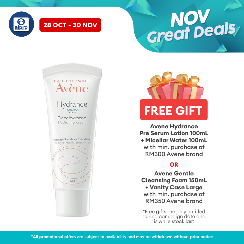 Avene Hydrance Rich Hydrating Cream 40ml | Hydrates and Nourishing Avene