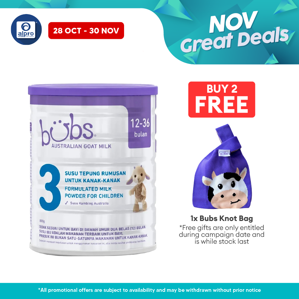 Bubs Advanced Plus+ Goat Toddler Milk Drink Stage 3 (12-36 months) 800g | Australian Imported Goat Milk Bubs