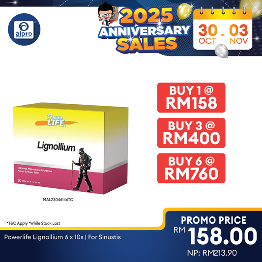 Powerlife Lignollium  6 x 10s | For Sinustis Powerlife