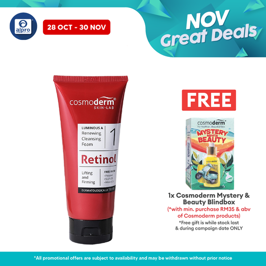 Cosmoderm Luminous A Renewing Cleansing Foam 100mL | Repair Hyperpigmentation Alpro Pharmacy