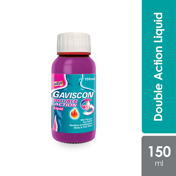 Gaviscon Double Action Liquid 150ml | Provides Dual Relief Gaviscon