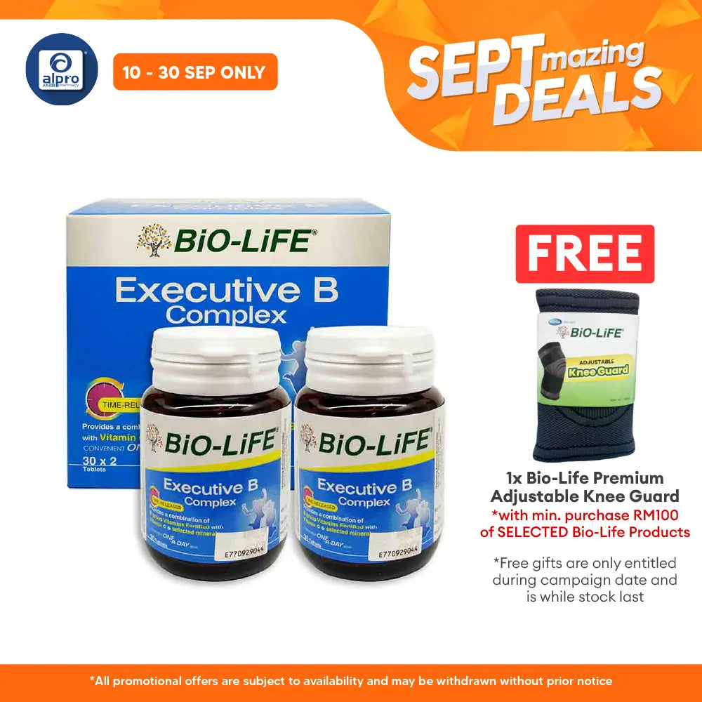 Bio-life Executive Vitamin B Complex 2x30s | Enhance Energy Levels Alpro Pharmacy