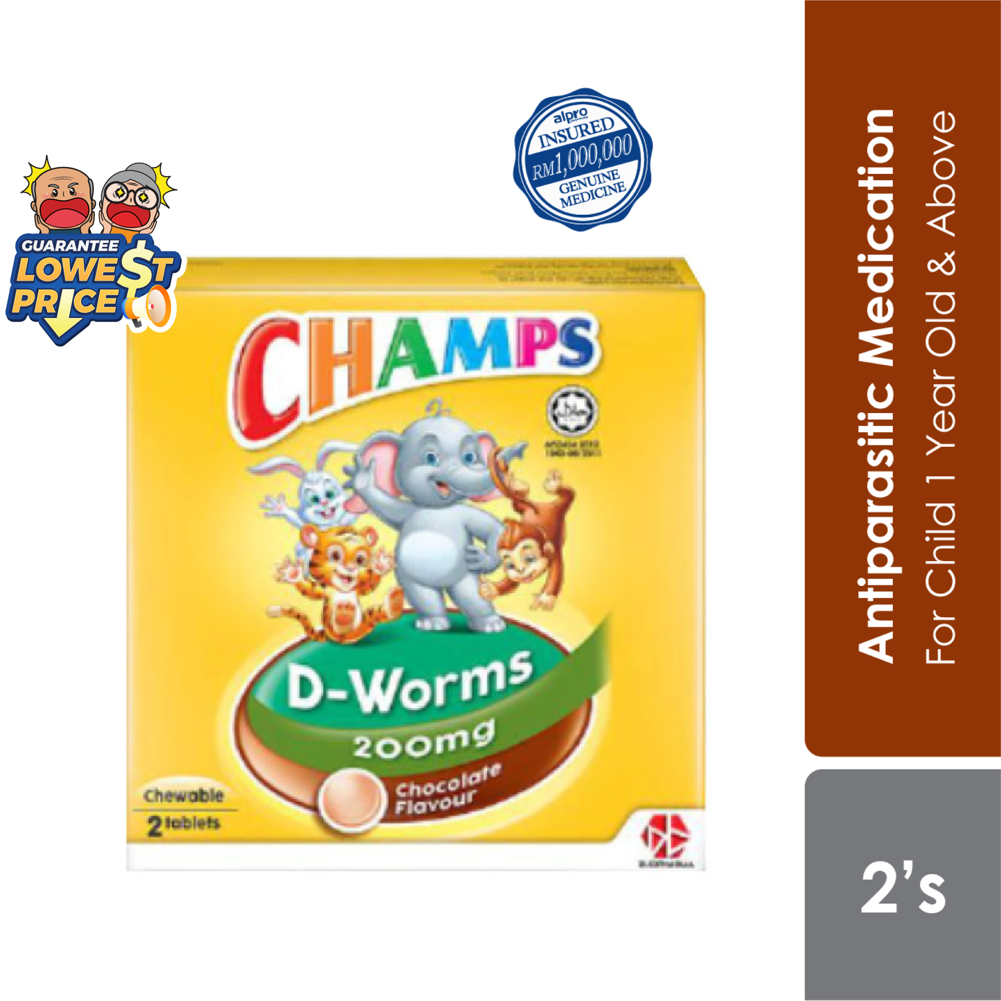 Champs D-Worms Choco 2s | Deworm Champs