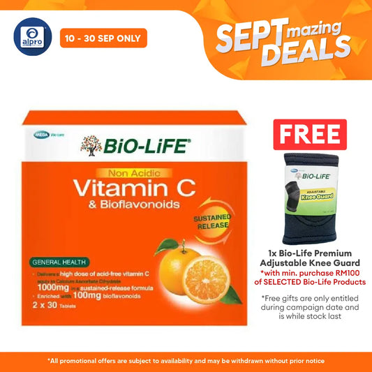 Bio-life Non Acidic Vitamin C & Bioflavonoids 2x30s | Gentle On Stomach Alpro Pharmacy