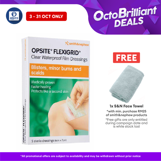 S&n Opsite Flexigrid Clear Waterproof Film Dressings 6cmx7cm 5s Alpro Pharmacy