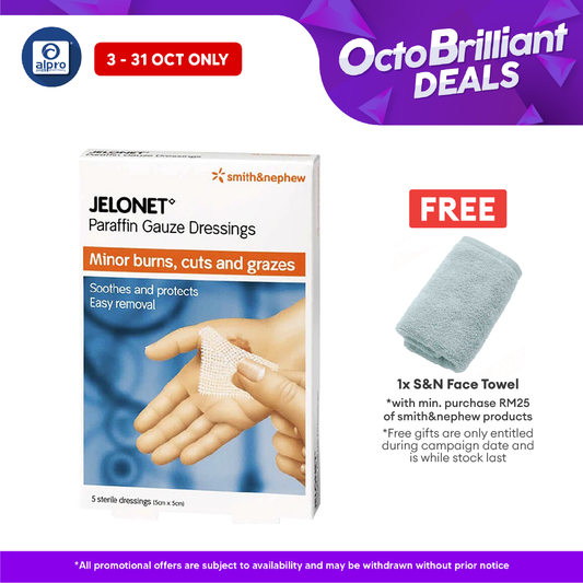 S&n Jelonet Paraffin Gauze Dressing 5cmx5cm 5s Alpro Pharmacy