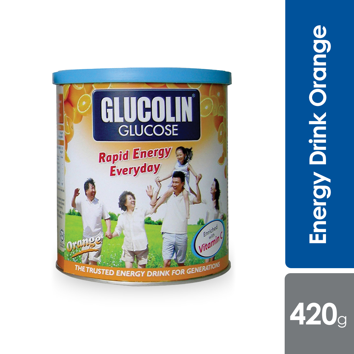 Glucolin Vitamin C (Orange) 420g | Energy Drink Glucolin