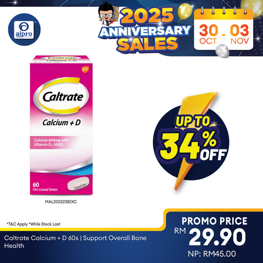 Caltrate Calcium + D 60s | Support Overall Bone Health Alpro Pharmacy