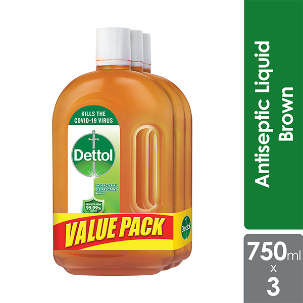 Dettol Antiseptic Liquid 3s x 750ml | For Medical & Hygiene Alpro Pharmacy