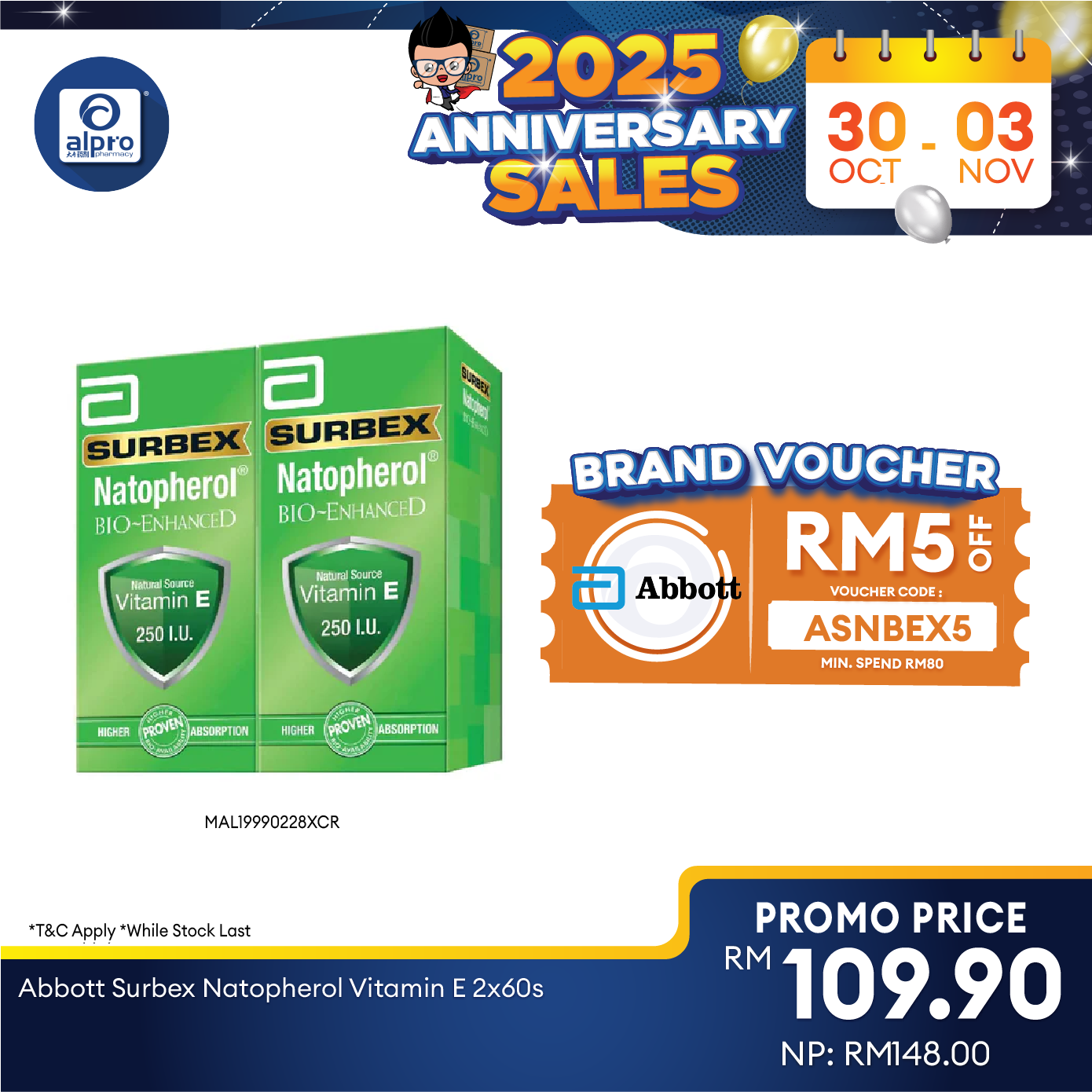 Abbott Surbex Natopherol Vitamin E 2x60s Abbott Surbex