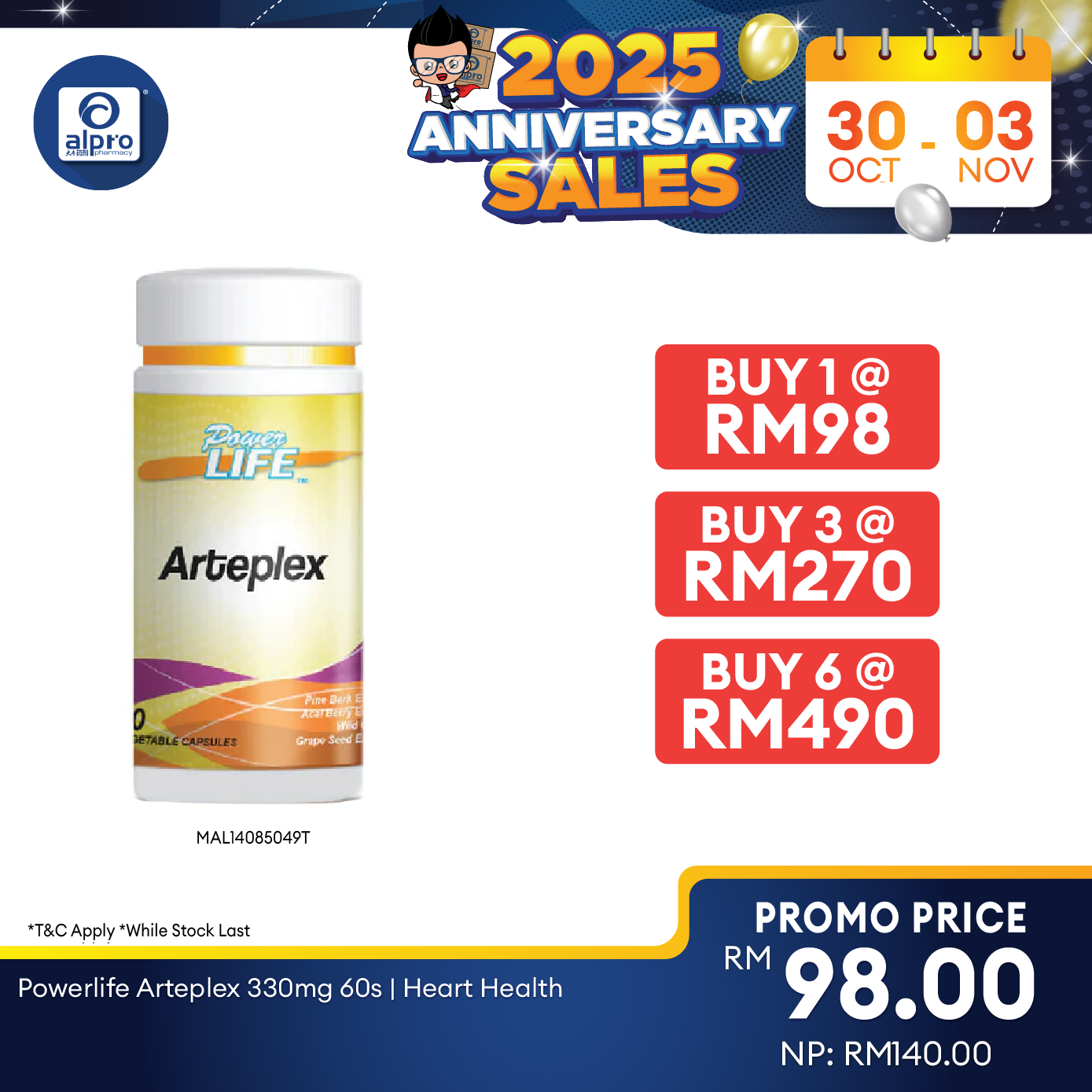 Powerlife Arteplex 330mg 60s Alpro Pharmacy