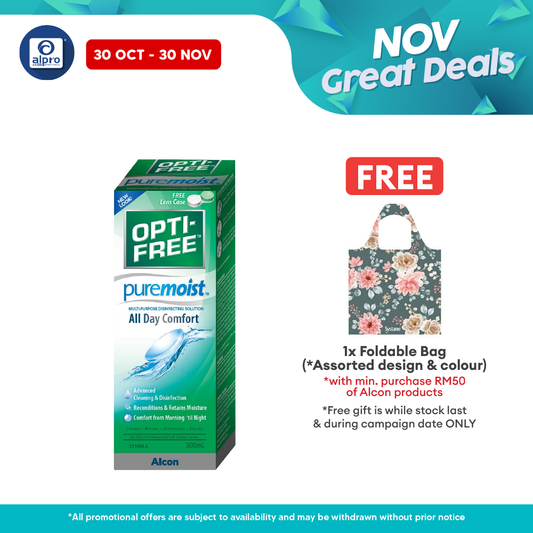 Alcon Opti-Free Pure Moist 300mL | Disinfection & Retains Moisture Alcon