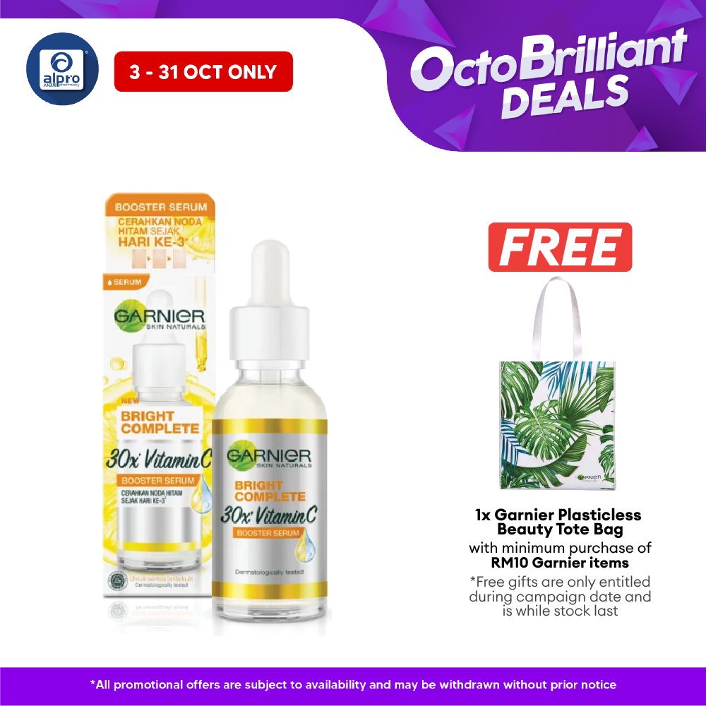 Garnier Light Complete Booster Serum 30ml | Brighten Dark Spots In 3 Days Alpro Pharmacy