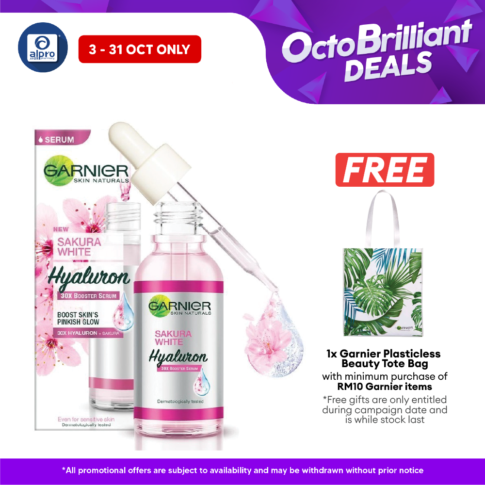 Garnier Sakura White Pinkish Booster Serum 30ml | Hydrate and Brighten Alpro Pharmacy