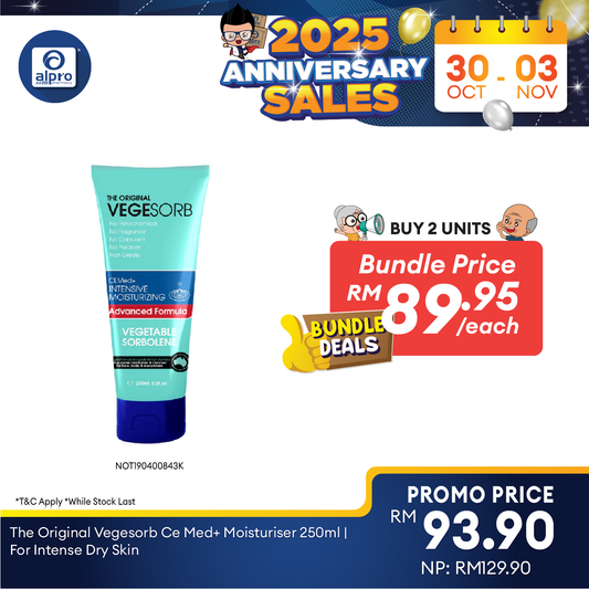 The Original Vegesorb Ce Med+ Moisturiser 250ml | For Intense Dry Skin The Original Vege