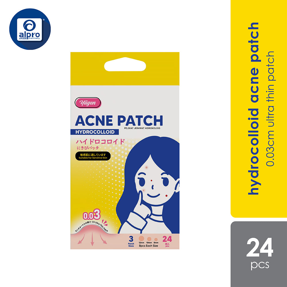 Yugen Hydrocolloid Acne Patch 24s | Promotes Healing and Protect Skin Alpro Pharmacy