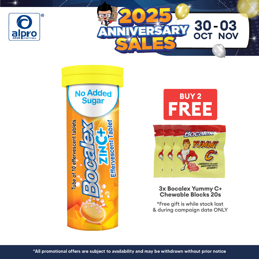 Bocalex Zinc+ Effervescent Tablet 10s | Boost immune system Bocalex