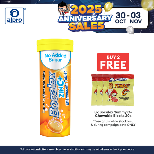 Bocalex Zinc+ Effervescent Tablet 10s | Boost immune system Bocalex