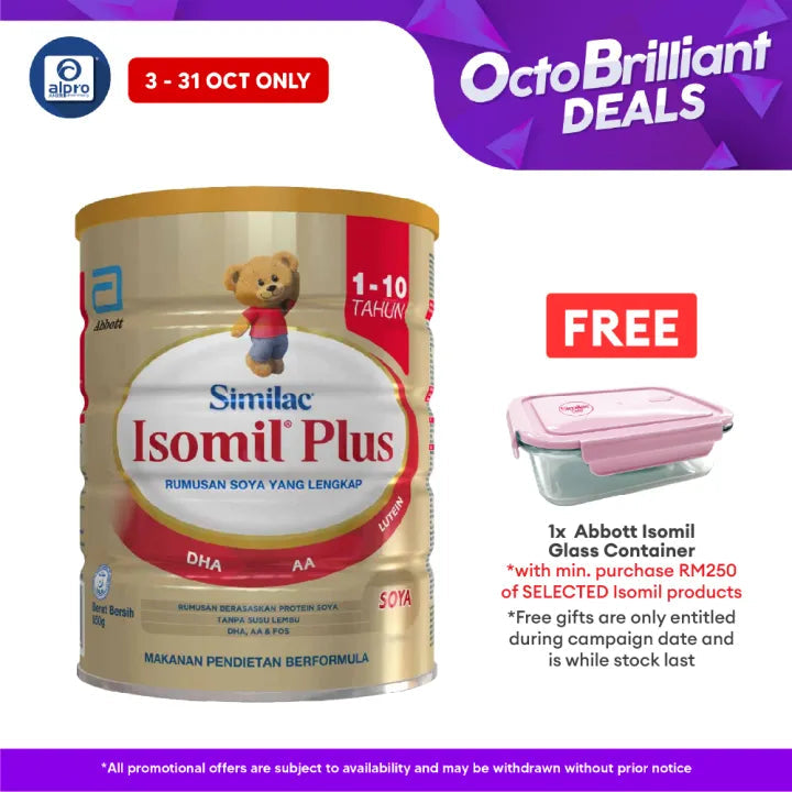 Abbott Isomil Plus Children's Soy Milk Formula 850g | For Age 1-10 Years Old Isomil