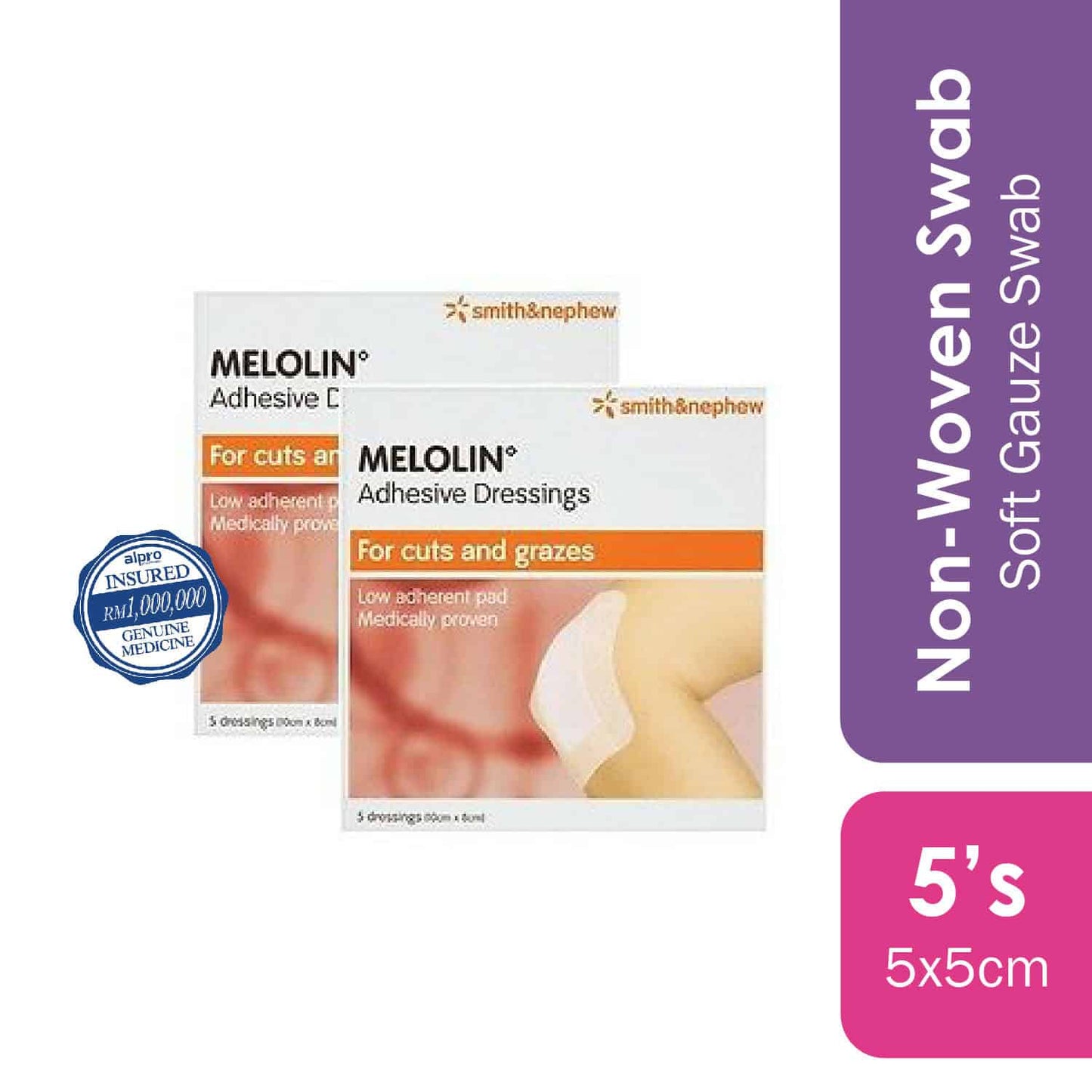 sn-melolin-low-adherent-absorbent-pad-5cmx5cm-5s