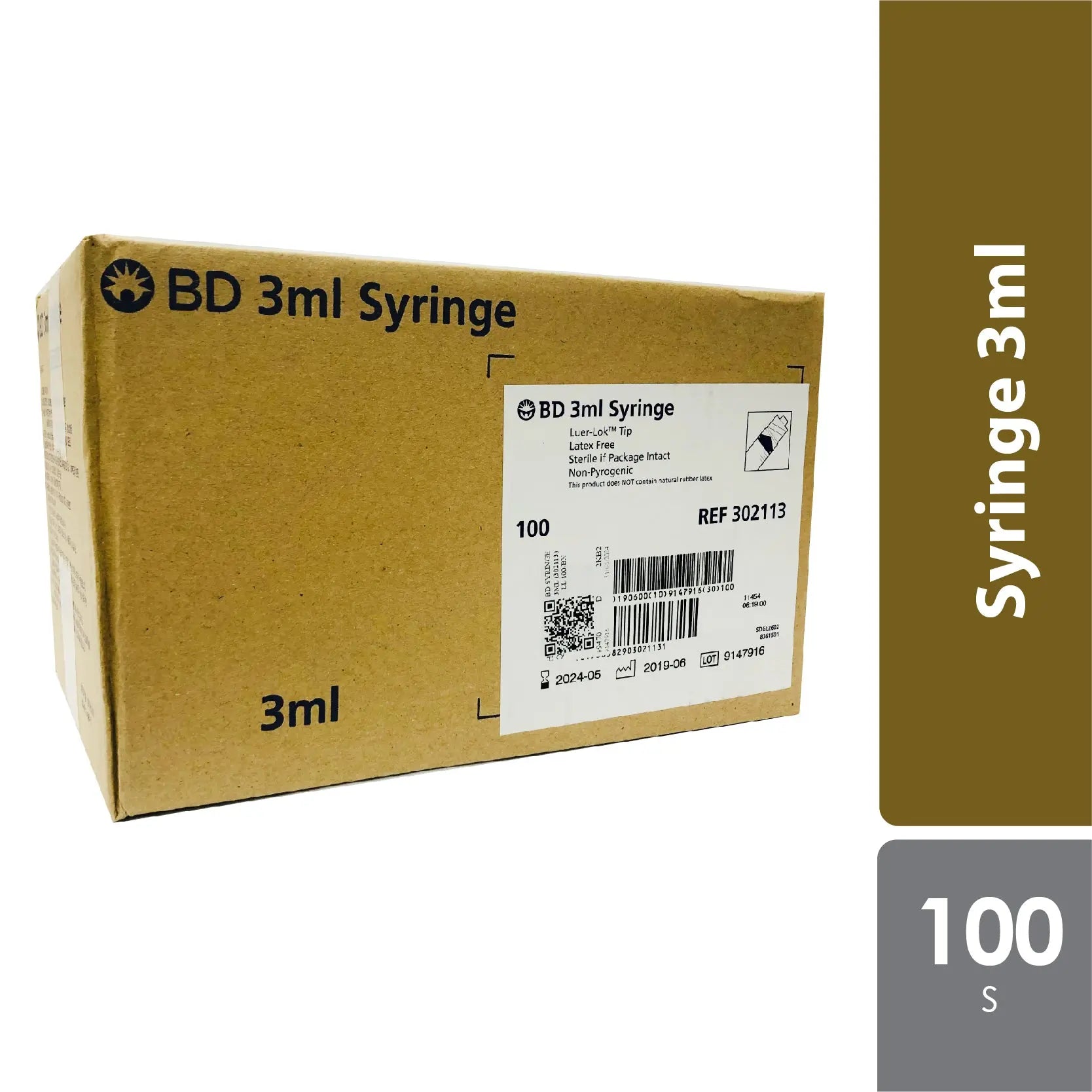 BD Syringe 3ml (302113)ll 100s - Alpro Pharmacy