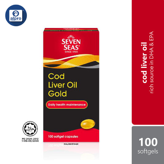 Sevenseas Cod Liver Oil Gold 100s | Rich Source of DHA & EPA Alpro Pharmacy
