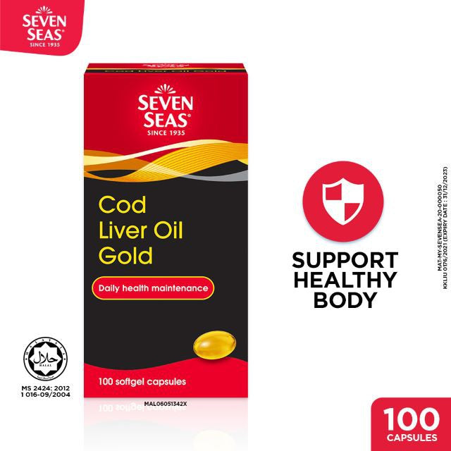 Sevenseas Cod Liver Oil Gold 100s | Rich Source of DHA & EPA Alpro Pharmacy