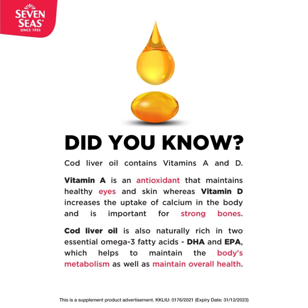 Sevenseas Cod Liver Oil Gold 100s | Rich Source of DHA & EPA Alpro Pharmacy