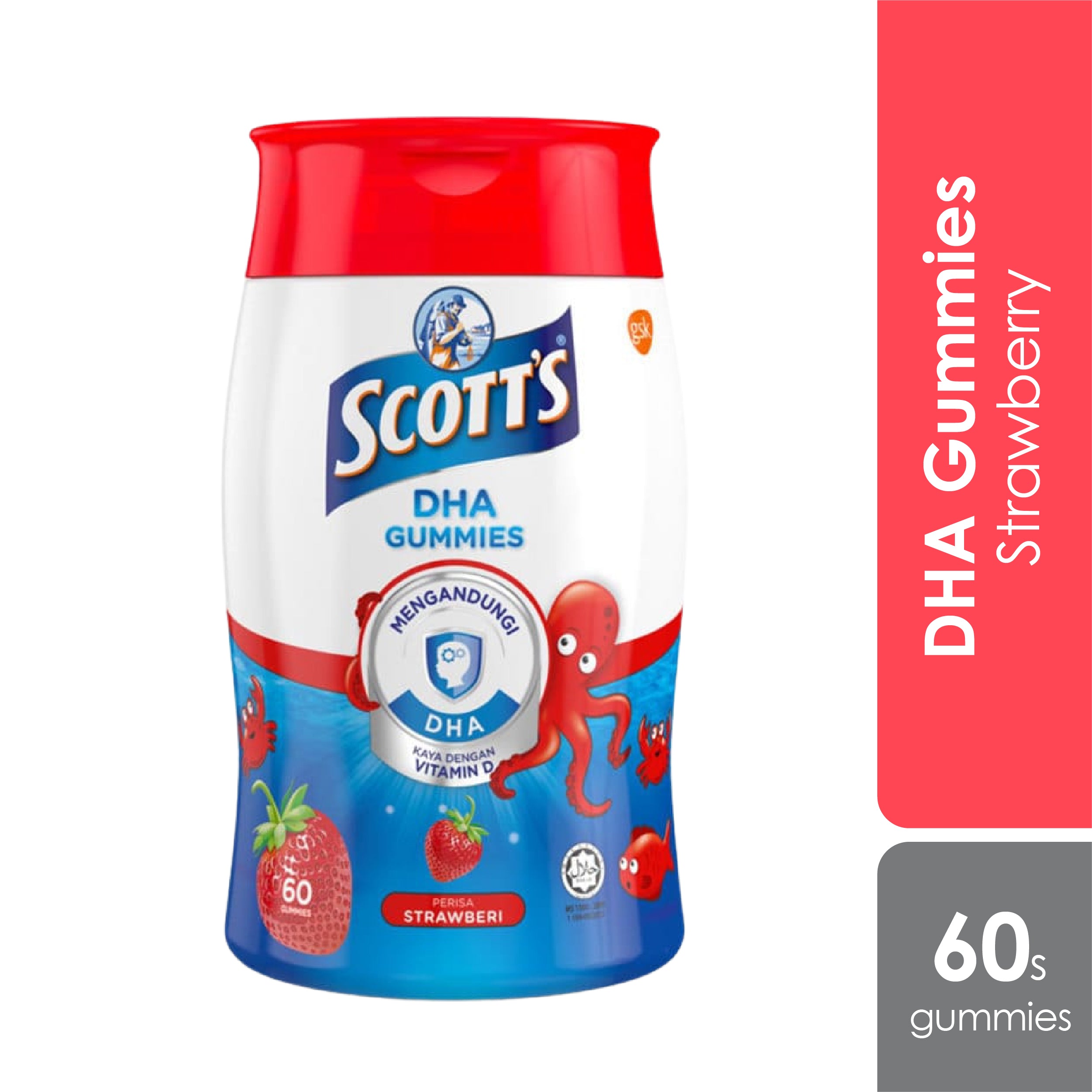 Scotts DHA Gummies Strawberry 60s | Brain Health Scotts