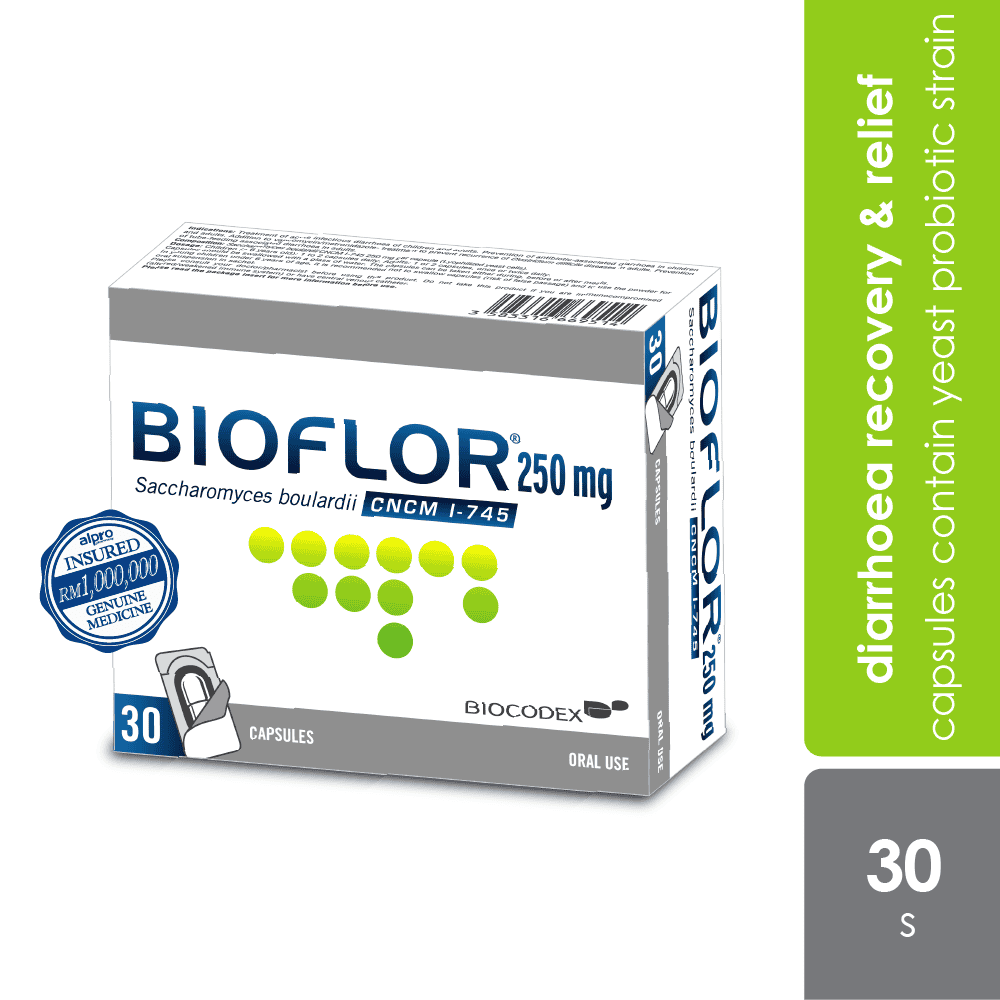 Bioflor Capsules 250mg 30s | Diarrhoea Recovery & Relief - Alpro
