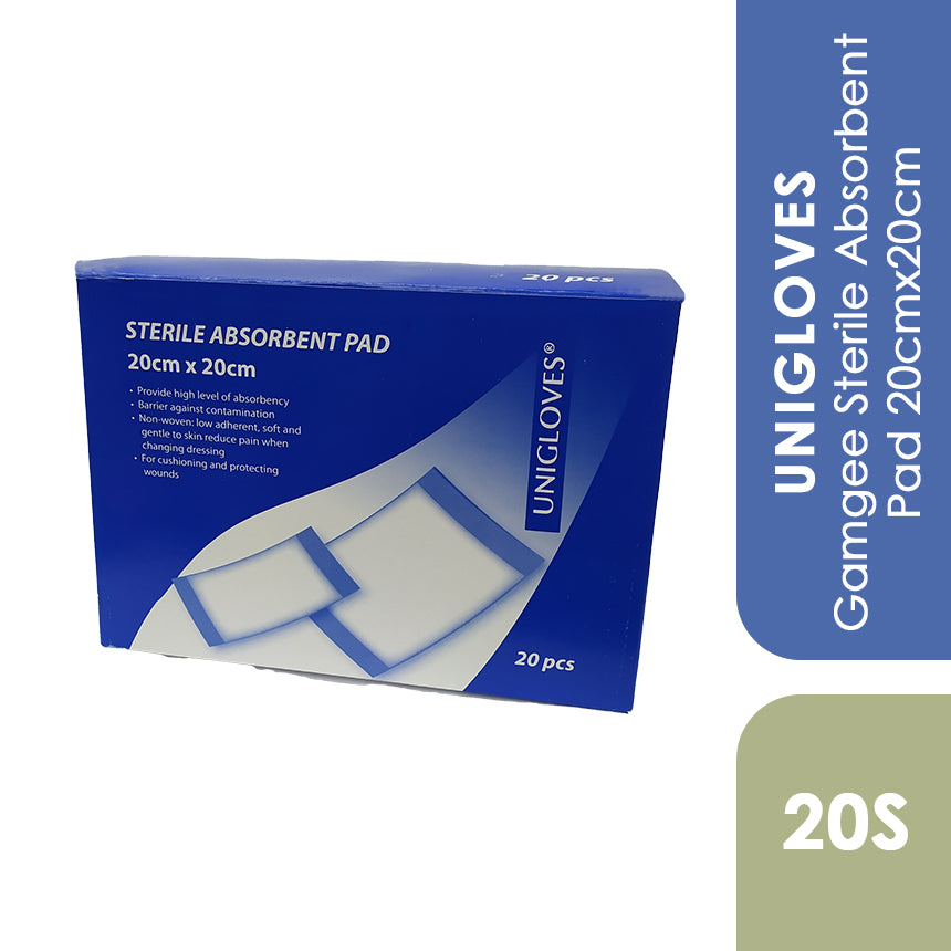Unigloves Gamgee Sterile Absorbent Pad 20cmx20cm 20s - Alpro Pharmacy