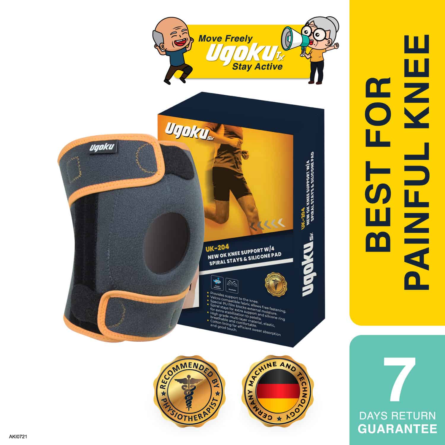 ugoku-new-ok-knee-support-with-4-spiral-stays-silicone-pad-uk-204