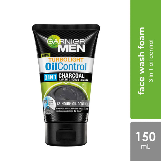 garnier-men-turbolight-oil-control-3in1-charcoal-foam-150g