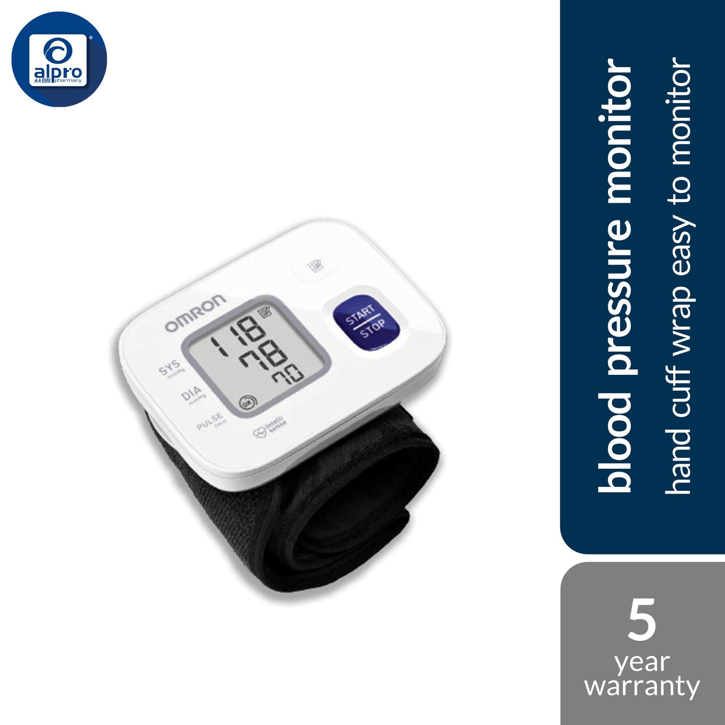 Omron Auto Wrist Blood Pressure Monitor HEM-6161 Hand Cuff Wrap Easy